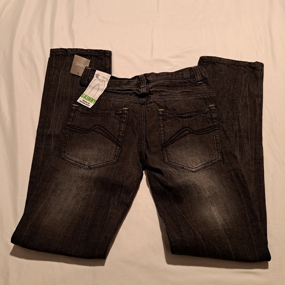 Next boys black distressed 13 years jeans, adjustable waist New - Picture 2 of 8